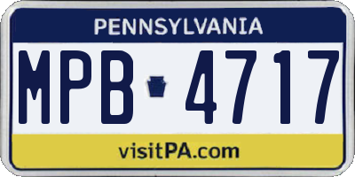 PA license plate MPB4717