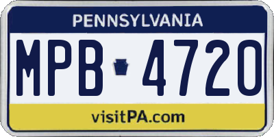 PA license plate MPB4720