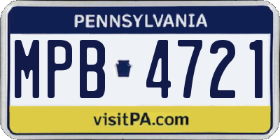 PA license plate MPB4721