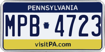 PA license plate MPB4723