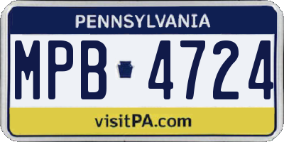 PA license plate MPB4724