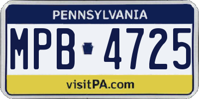 PA license plate MPB4725