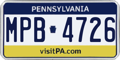 PA license plate MPB4726