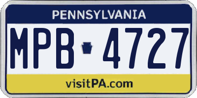 PA license plate MPB4727
