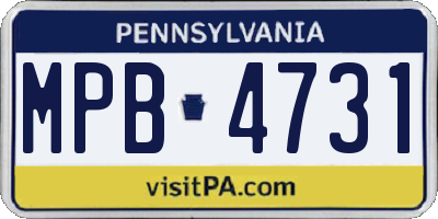 PA license plate MPB4731