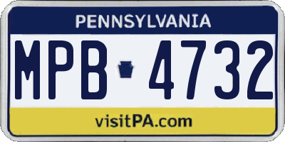 PA license plate MPB4732