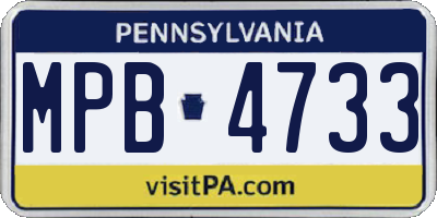 PA license plate MPB4733
