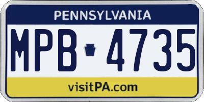 PA license plate MPB4735