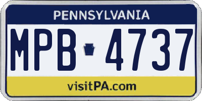 PA license plate MPB4737