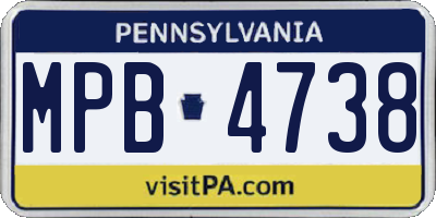 PA license plate MPB4738