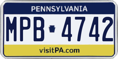 PA license plate MPB4742