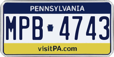 PA license plate MPB4743
