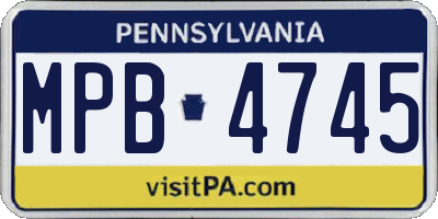 PA license plate MPB4745