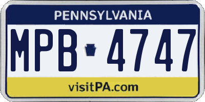 PA license plate MPB4747