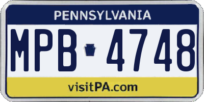 PA license plate MPB4748