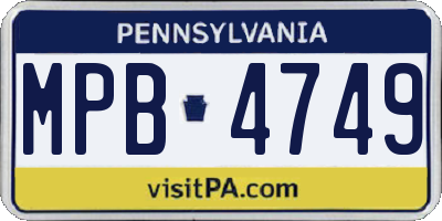 PA license plate MPB4749