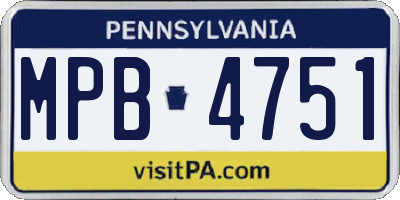 PA license plate MPB4751