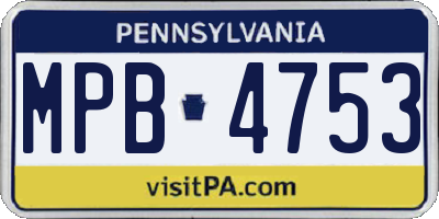PA license plate MPB4753