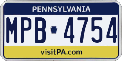 PA license plate MPB4754