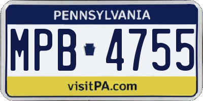 PA license plate MPB4755