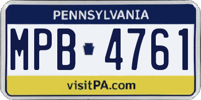 PA license plate MPB4761