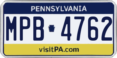 PA license plate MPB4762