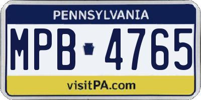 PA license plate MPB4765