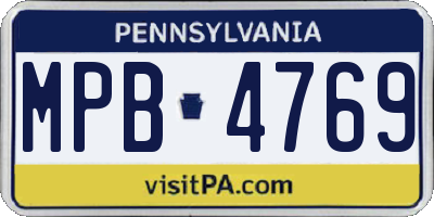 PA license plate MPB4769