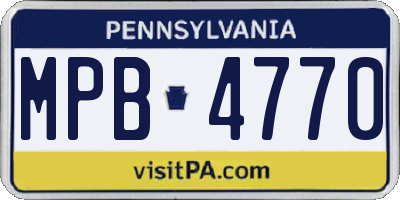 PA license plate MPB4770
