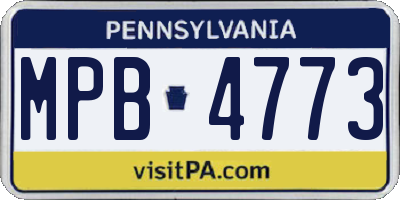 PA license plate MPB4773