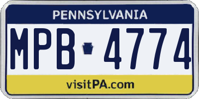 PA license plate MPB4774