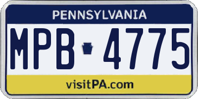 PA license plate MPB4775