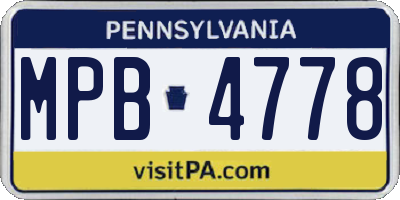 PA license plate MPB4778