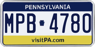 PA license plate MPB4780