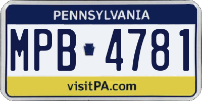 PA license plate MPB4781