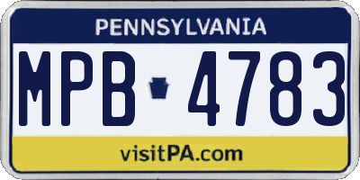 PA license plate MPB4783