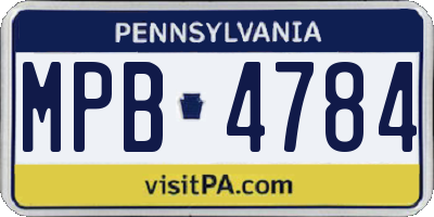 PA license plate MPB4784