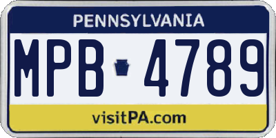 PA license plate MPB4789