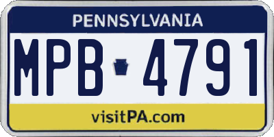 PA license plate MPB4791