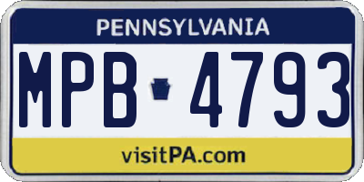 PA license plate MPB4793