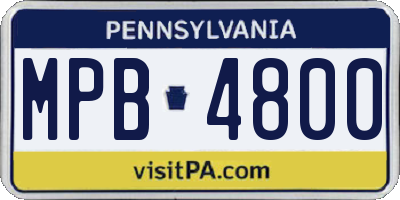 PA license plate MPB4800