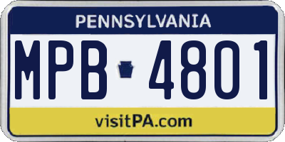 PA license plate MPB4801