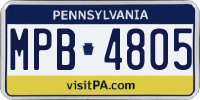 PA license plate MPB4805