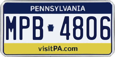 PA license plate MPB4806