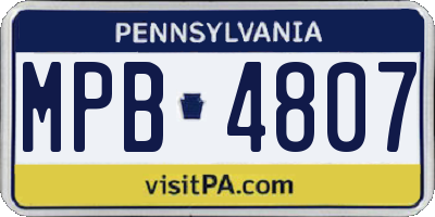 PA license plate MPB4807