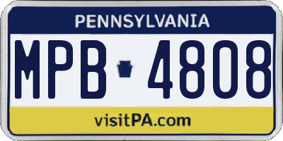 PA license plate MPB4808