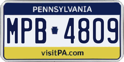PA license plate MPB4809