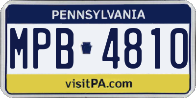 PA license plate MPB4810