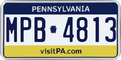 PA license plate MPB4813