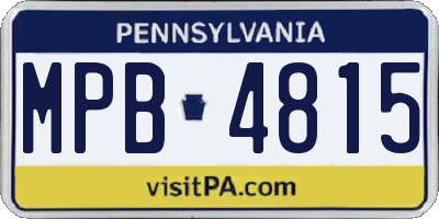PA license plate MPB4815
